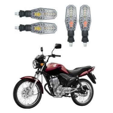 Imagem de Kit 4 Setas Pisca de Led Dianteiro E Traseiro Modelo PF01 Para Moto Ho