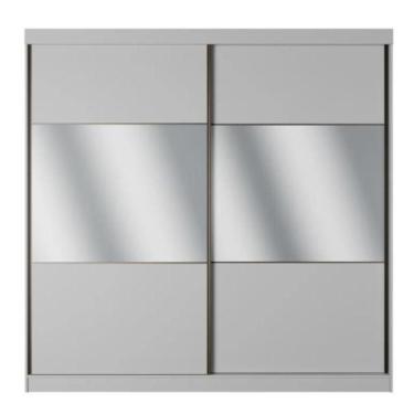 Imagem de Guarda Roupa Casal 2 Portas c/ Espelho Gavino 238cm Branco - PROVINCIA