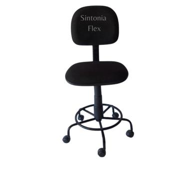 Imagem de Cadeira Secretaria Regulagem Altura Base Ferro Rodízio E