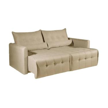 Imagem de Sofá-cama 3 Lugares Retrátil Império Linho Bege 215cm