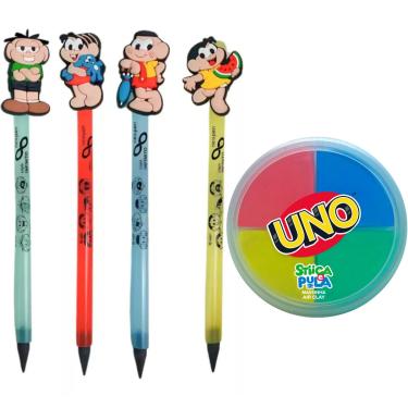 Imagem de KIT LÁPIS INFINITO DA TURMA DA MÔNICA + MASSINHA UNO