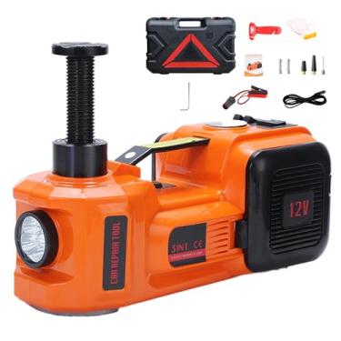 Imagem de Kit de macaco elétrico de 5 toneladas/11.000 lb com elevador hidráulico, bomba de pneu, martelo de segurança e luz LED para carros, SUVs e caminhões