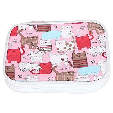 Imagem de Pssopp Estojo de Gancho de crochê Organizador Com Zíper, Bolsa de Armazenamento de Viagem Em Tecido Oxford Com Bolsos de Malha para Acessórios de tricô Em Casa ou Ao Ar Livre