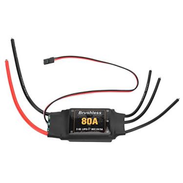 Imagem de Aqur2020 80A ESC Sem Escova, Controlador Eletrônico de Velocidade de Alta Velocidade Com Vários Modos de Proteção para Avião e Helicóptero RC ((80A))