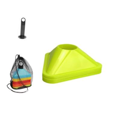 Imagem de KiBcsLic 10x Cones Triângulos de Futebol para Treinamento Cruzado Leves e Auxílios de Agilidade para Futebol Cones Marcadores para Treinamento de Tênis e, Verde