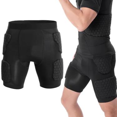 Imagem de Shorts masculinos de compressão acolchoados Eva para esportes, roupa íntima anticolisão para treinamento em basquete, futebol e rugby