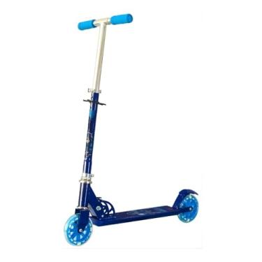 Imagem de Mini Patinete Infantil com Rodas LED, Guidão Ajustável em 3 Alturas, Azul, Suporta até 50kg, 55x26x62cm