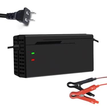 Imagem de DUDHOIK Carregador Lifepo4 24V/29,2V 10A 110V 120V com ventilador de refrigeração, carregador de bateria de lítio, várias funções de proteção para bateria Lifepo4 de 24 V