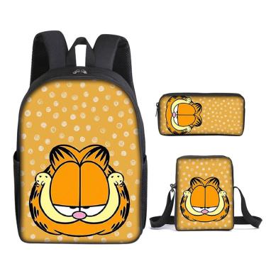 Imagem de Mochila escolar Garfields Anime, conjunto de 3 peças para crianças