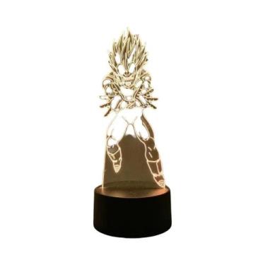 Imagem de Luminária LED Super Saiyan Goku Com Suporte De Acrílico, Decoração De 