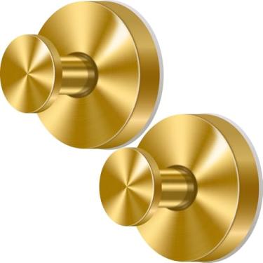 Imagem de Aufee 2 ganchos dourados com ventosa de sucção, guirlanda de aço inoxidável, ganchos de chuveiro à prova d'água para porta da frente, janela, banheiro, quarto, cozinha