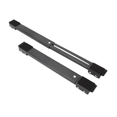 Imagem de Domary 2 Conjuntos de Rodas Móveis Com Suporte de Rolo Móvel, Base Elevada, Rodas Móveis Com Almofadas Antiderrapantes para Máquina Lavar, Geladeira (Preta)