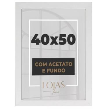 Imagem de kit 2 Molduras Quadros 40x50cm Com Acetato Poste Certificado fotos Imagem (Branco)