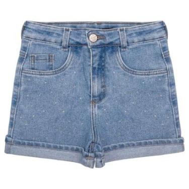 Imagem de Shorts Juvenil Look Jeans Cós Alto Jeans - UNICA - 14-Feminino