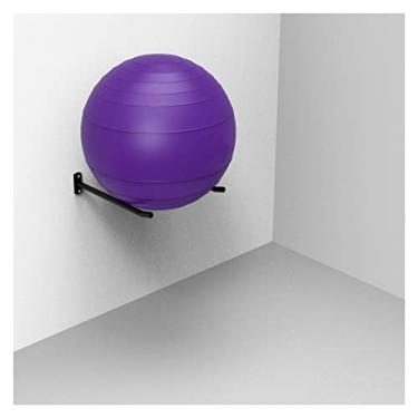 Imagem de ZDJZMGZ Suporte de armazenamento de bolas esportivas montado na parede organizador de armazenamento de bola de ioga para bola de vários tamanhos, metal balck ajustável largura suporte suporte de bola