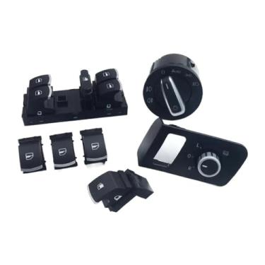 Imagem de Botões de janela, trava de segurança, botão do tanque de combustível, espelho retrovisor, farol de neblina, botão do interruptor do farol para Touran e Caddy 1J4959857B 1T0959851 1T1 959 (vermelho)