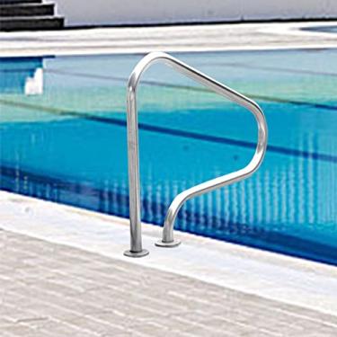 Imagem de Corrimão de piscina 80 cm x 28 cm x 81 cm, grade de piscina para piscina enterrada, trilho de mão de piscina, corrimão de dobra de piscina, trilho de escada de piscina