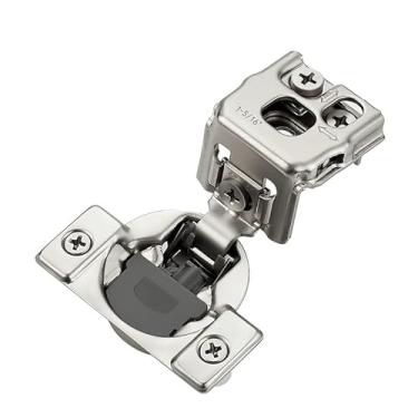 Imagem de HOME EDIT Pacote com 20 10 pares de dobradiças de armário macias sobrepostas de 4,5 cm para cozinha, aço inoxidável ajustável em três vias, dobradiças ocultas de porta de fechamento automático