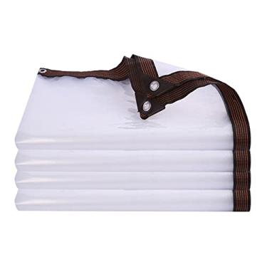Imagem de Lona transparente impermeável resistente com ilhós, toldos transparentes resistentes a rasgos, capa de lona transparente para plantas, estufa, animais de estimação, cabana, terraço, varanda