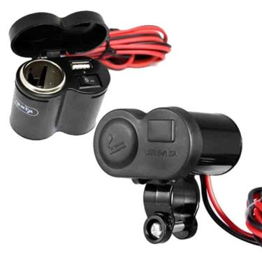 Imagem de Carregador Celular GPS Tomada 5 12v Moto USB 2A Ascendedor