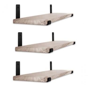 Imagem de Combo 3 Tabuas De Preta 60x50x20 Com Par De Mão Francesa Para Casa