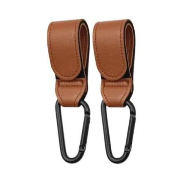 Imagem de Gancho Organizador De Carrinho De Bebê Em Couro PU Giratório 360 Graus