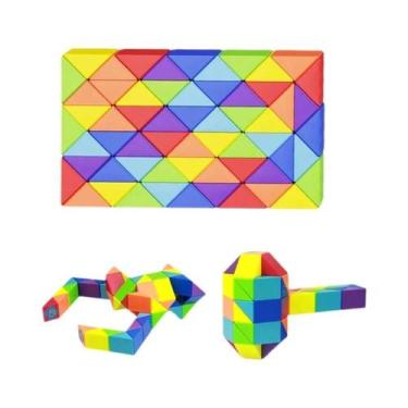 Imagem de Cubo Mágico Colorido Multicolorido, Quebra-Cabeça De Cobra, Brinquedo 