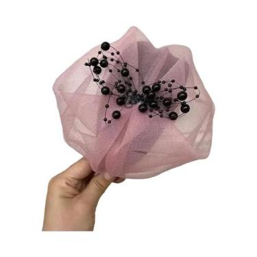 Imagem de Tiara Feminina Retrô Francesa Estilo Meio Chapéu Para Jantares E Event