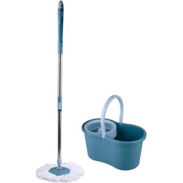 Imagem de Mop Giratório Kian Essencial com Cesto Plástico 8 Litros Balde com Cen