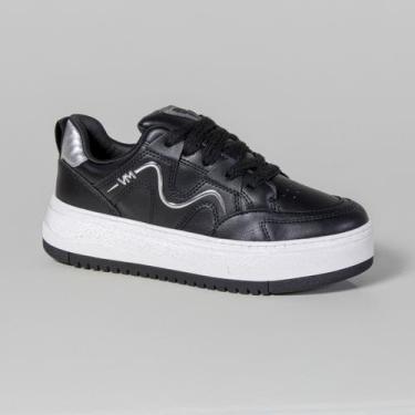 Imagem de Tênis Casual Via Marte 30600201 Preto, Preto, Prata, 37