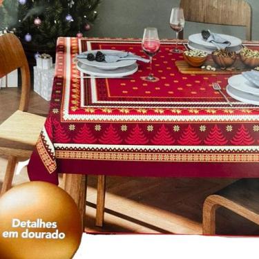 Imagem de Toalha de Mesa Natal Celebração Quadrada 4 lugares 140x140cm - Lepper