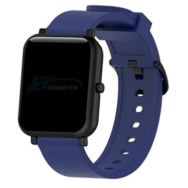 Imagem de Pulseira 20mm Silicone compatível com Amazfit Bip - Amazfit GTS - Amazfit GTR 42mm - Galaxy Watch Active 1 e 2 - Galaxy Watch 3 41mm - Galaxy Watch 42mm - Marca LTIMPORTS (Azul Escuro)