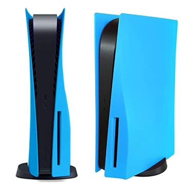Imagem de Capa para PlayStation 5 edição de disco, painéis para console PS5, acessórios para placa, protetor de placa de substituição com proteção contra poeira e riscos – disco, azul (starlight blue)