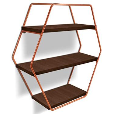 Imagem de Nicho Prateleira Parede Tripla Evale Para Decoração Industrial Cobre/Villandry