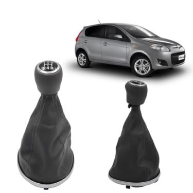 Imagem de Coifa Bola Câmbio Novo Palio 2012 2013 2014 15 16 2017 Cinza Aro Cromado