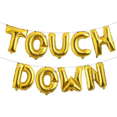 Imagem de Football Party Supplies Kit - Touchdown Letter Foil Balloons Banner for Birthday, Gameday Football Sport Birthday Balloon Party Decoration Suppliers (TOUCH DOWN Gold)