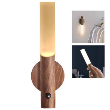 Imagem de Luminaria LED Bastao Inteligente USB Bateria Recarregavel Sensor Movimento Presença Base Magnetica Luz Noturna Iluminaçao Automatico
