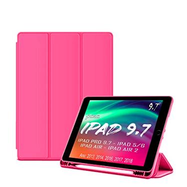 Imagem de Smart Case C/Suporte Pencil Para Apple iPad 9.7 Air 1ª 2ª Geração iPad 5ª 6ª Geração De 9.7" Model A1822 A1823 /A1893 A1954 /A1474 A1475 A1476 /A1566 A1567 /A1673 A1674 A1675 - Alamo (ROSA)