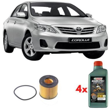 Imagem de Kit Troca Óleo Castrol 5w30 Toyota Corolla 1.6 1.8 Até 2010
