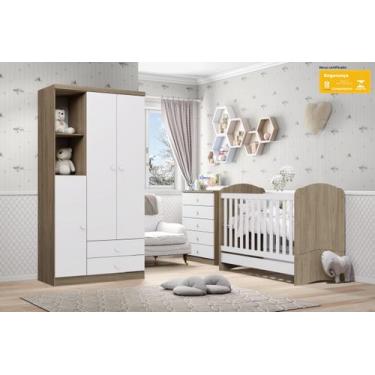 Imagem de Dormitório Infantil Bala de Menta Rustico/Branco - Henn - LM DECOR