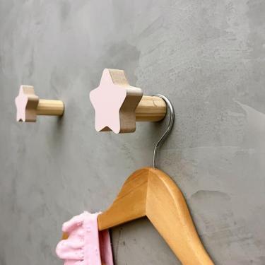 Imagem de 5 Ganchos de parede estrela infantil decoração bebê 5Esbb15c - Souveni