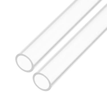 Imagem de Rebower Tubo rígido de plástico transparente de 30,5 cm 8 mm x 10 mm (5/40.6 cm x 3/20.3 cm) Tubo de policarbonato redondo, [para encanamento, hidráulica, aquário, bricolage] - 2 peças