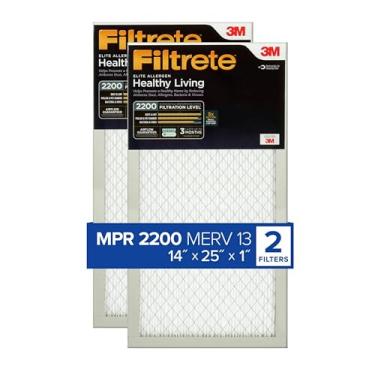 Imagem de Filtrete 35,5 x 63,5 x 2,5 cm, filtro de ar para fornalha AC, MPR 2200, Healthy Living Elite Allergen, pacote com 2 (dimensões exatas 35,5 x 63,8 x 0,78)