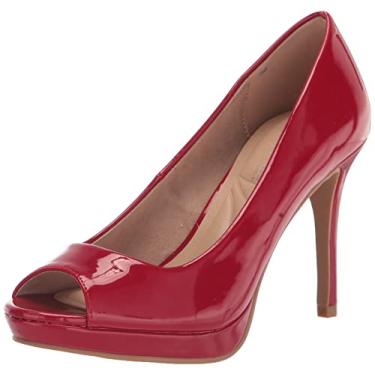 Imagem de CL by Laundry escarpim peep toe feminino suave - vermelho, Vermelho, 10