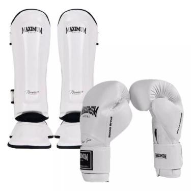 Imagem de Kit Par de Caneleiras + Par Luvas De Boxe Muay Thai Kickboxing New Cla