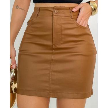 Imagem de Saia Feminina Tendência - Nanda Fashion Boutique, Marrom, P