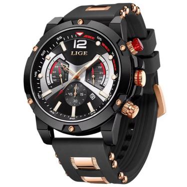 Imagem de Relógio de quartzo  masculono luminoso design robusto esportivo impermeável À Prova D`Água 3atm