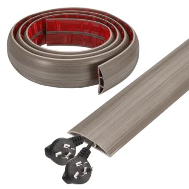 Imagem de HARFINGTON Capa de cabo de 1,8 m L 1,5 x A 0,3 Canal interno PVC esconde extensão, protetor de fios para evitar desvios de cabos, gerenciamento de cabos, cinza claro