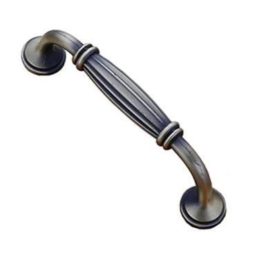 Imagem de Puxadores de portão de ferragens de porta maçanetas marfim branco verde latão gaveta de armário de vinho alça de armário de móveis pacote de 10 maçanetas de porta retrô (bronze 96 mm)