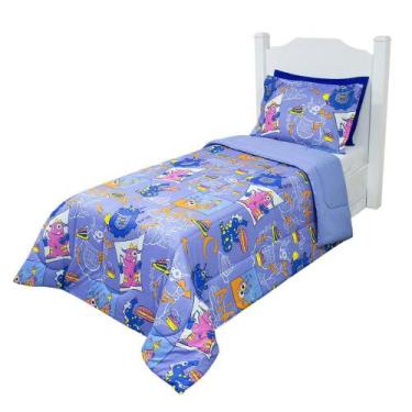 Imagem de Kit Edredom Infantil Pop Monstrinhos Solteiro 2 Peças - Lux Enxovais